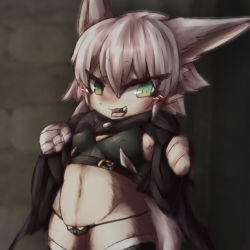 Rule 34 | artist request, cat, fate/grand order, furry, green eyes, grey hair, open mouth, short hair, smile