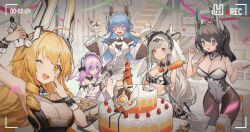 Rule 34 | 5girls, absurdres, animal ears, apron, artery gear, artery gear: fusion, artist request, bare arms, bare legs, bare shoulders, black bra, black collar, black gloves, black necktie, black ribbon, blonde hair, blue hair, blush, bra, breasts, brown eyes, brown hair, cake, carrot, character request, cleavage, closed mouth, collar, cream (artery gear), detached collar, detached sleeves, dress, drill hair, fake animal ears, flat chest, food, frilled dress, frilled sleeves, frills, gloves, grey hair, hair between eyes, headgear, highres, holding, holding carrot, huge weapon, large breasts, leotard, long hair, long sleeves, maid, maid headdress, medium breasts, medium hair, mel cyclop, multiple girls, necktie, official art, official wallpaper, one eye closed, open mouth, orange eyes, plate, purple eyes, purple hair, rabbit ears, recording, red eyes, ribbon, second-party source, side drill, star-shaped pupils, star (symbol), symbol-shaped pupils, teeth, tiara, tony (artery gear), underwear, upper teeth only, very long hair, weapon, white gloves, white leotard, wide sleeves, yellow eyes