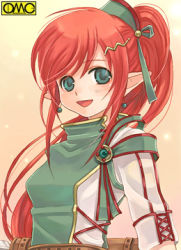 Rule 34 | 1girl, asura fantasy online, elf, kuga tsukasa, lowres, omc, pointy ears, ponytail, red hair, solo