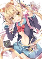 Rule 34 | 4girls, :3, :d, ;), animal, animal ears, apron, asymmetrical legwear, backpack, bad id, bad pixiv id, bag, bandaid, bandaid on leg, barefoot, bell, bike shorts, black shirt, blonde hair, blue skirt, blush, bow, breasts, brown eyes, cat, cat ears, cat girl, cat tail, claw pose, closed mouth, collarbone, commentary request, dress, fang, fingernails, flower, green ribbon, hair between eyes, hair flower, hair ornament, hair ribbon, hand up, hands up, head tilt, heterochromia, hibiscus, high heels, hood, hoodie, jingle bell, long fingernails, long hair, long sleeves, looking at viewer, masushita, mini person, minigirl, multiple girls, name tag, navel, no shoes, one eye closed, open clothes, open hoodie, open mouth, open shirt, original, pink dress, pink flower, pink hair, pleated skirt, puffy short sleeves, puffy sleeves, purple eyes, red bow, red flower, red footwear, red shirt, red skirt, ribbon, school swimsuit, school uniform, serafuku, shirt, shoes, short hair, short sleeves, silver hair, single thighhigh, skirt, sleeves past wrists, small breasts, smile, standing, standing on one leg, swimsuit, tail, thighhighs, twintails, uneven legwear, very long hair, white apron, white background, white hoodie, white legwear, yellow eyes