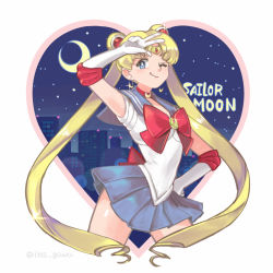 Rule 34 | 10s, 1girl, ;q, bishoujo senshi sailor moon, bishoujo senshi sailor moon crystal, blonde hair, blue eyes, blue sailor collar, blue skirt, bow, building, choker, crescent, crescent moon, double bun, earrings, gloves, hand on own hip, heart, jewelry, long hair, magical girl, moon, night, one eye closed, red bow, sailor collar, sailor moon, sigumado66, skirt, solo, tiara, tongue, tongue out, tsukino usagi, twintails, v, white gloves