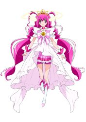 Rule 34 | 10s, 1girl, bike shorts, bike shorts under skirt, boots, bow, cure happy, cure happy (princess form), dress, earrings, frills, head wings, highres, hoshizora miyuki, jewelry, knee boots, long hair, nukosann, pink bow, pink eyes, pink hair, pink shorts, pink skirt, pink theme, precure, shorts, shorts under skirt, skirt, smile precure!, solo, twintails, very long hair, wings
