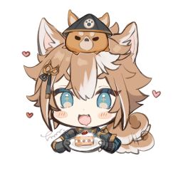 Rule 34 | + +, 1boy, :3, animal, animal ears, animal on head, blue eyes, brown hair, cake, cropped torso, dog, dog boy, dog ears, dog on head, dog tail, drooling, fang, food, genshin impact, gorou (genshin impact), hair between eyes, hair ornament, heart, highres, holding, holding plate, japanese clothes, male focus, mouth drool, multicolored hair, on head, paw print, plate, signature, simple background, tail, tail wagging, tamamura (tmmr5), white background, white hair