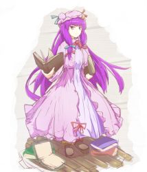 Rule 34 | 1girl, absurdly long hair, book, closed mouth, full body, holding, holding book, long hair, long sleeves, looking at viewer, patchouli knowledge, purple eyes, purple hair, sketch, solo, touhou, very long hair, yonaga san