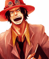 Rule 34 | 1boy, bad id, bad pixiv id, book, formal, freckles, hat, male focus, one piece, portgas d. ace, short hair, solo, suit, tsuyomaru