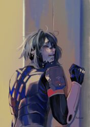 Rule 34 | android, artist request, closed eyes, crying, cyberpunk, elster (signalis), highres, joints, mechanical parts, metal skin, robot girl, robot joints, science fiction, signalis