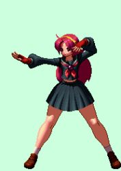 Rule 34 | animated, animated gif, asamiya athena, long hair, school uniform, snk, the king of fighters, the king of fighters xii