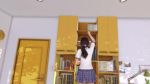 Rule 34 | 1boy, 1girl, 3d, animated, black hair, clothes lift, from behind, hand fan, panties, ponytail, pov, skirt, skirt lift, sound, standing, underwear, video, video