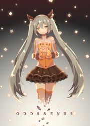 Rule 34 | 1girl, aqua background, aqua eyes, black skirt, blush, closed mouth, cropped legs, crying, digital dissolve, fingerless gloves, floating, gears, gloves, gradient background, grey background, grey gloves, hatoichi reno, hatsune miku, head tilt, headgear, headphones, highres, layered skirt, light, long hair, long sleeves, looking at viewer, odds &amp; ends (vocaloid), robot, skirt, smile, solo, song name, spring (object), standing, streaming tears, tears, thighhighs, very long hair, vocaloid, zettai ryouiki