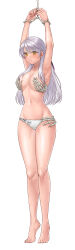 Rule 34 | 1girl, absurdres, alternate breast size, areola slip, blue scarf, blush, bound, grabbing another&#039;s breast, breasts, closed eyes, clothes on floor, unworn clothes, commission, covering privates, covering breasts, dress, fire emblem, fire emblem: radiant dawn, fire emblem heroes, grabbing, grey hair, groin, hair ribbon, half updo, hazuki (nyorosuke), highres, large breasts, long hair, micaiah (fire emblem), nintendo, official alternate costume, panties, print panties, restrained, ribbon, scarf, simple background, skeb commission, skull print, sleeveless, sleeveless dress, solo, sweat, sweatdrop, topless, underwear, underwear only, white background, white panties, yellow eyes
