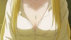 Rule 34 | 00s, 1girl, animated, animated gif, blonde hair, bra, breasts, character request, cleavage, kanokon, underwear