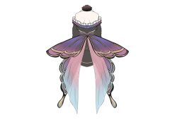 Rule 34 | 1girl, artist request, black dress, butterfly wings, commentary, cropped torso, dress, frilled dress, frills, from behind, insect wings, kasane teto, lam (ramdayo), official art, shoulder blades, solo, transparent background, upper body, utau, wings