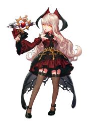 Rule 34 | + +, 1girl, blunt bangs, choker, contrapposto, cross, detached sleeves, dress, frilled sleeves, frills, full body, garter straps, gothic lolita, half updo, head wings, herowarz, izanami (herowarz), lolita fashion, long hair, looking to the side, mary janes, mulin, official art, shoes, silver hair, solo, standing, strapless, strapless dress, thighhighs, wand, wide sleeves, wings, yellow eyes