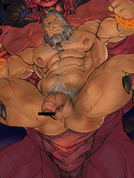 Rule 34 | 2boys, abs, al&#039;diabolos, anus, ass, bar censor, bara, barbarian (diablo 3), beard, biceps, braid, braided beard, censored, character request, check character, chest hair, colored skin, completely nude, dark-skinned male, dark skin, demon boy, demon horns, diablo, diablo (series), diablo 3, facial hair, flaccid, from below, frown, giant, giant male, glensaru, grey hair, highres, horns, interspecies, large pectorals, long beard, male focus, male pubic hair, mature male, multiple boys, multiple braids, muscular, muscular male, navel, navel hair, nipples, nude, old, old man, pectorals, penis, pubic hair, red skin, scar, scar on chest, scar on leg, short hair, size difference, solo focus, stomach, thick eyebrows, thick thighs, thighs, veins, veiny penis, yaoi