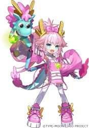 Rule 34 | blue eyes, detached sleeves, dragon, dragon girl, dragon horns, dragon tail, eastern dragon, elizabeth bathory (fate), fang, fate/grand order, fate (series), holding, holding nunchaku, holding weapon, horns, kumonryuu eliza (fate), looking at viewer, nunchaku, official art, pink hair, pointy ears, smile, solo, tail, transparent background, wada arco, water margin, weapon, wide sleeves