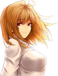 Rule 34 | 00s, 1girl, arcueid brunestud, blonde hair, breasts, large breasts, non-web source, red eyes, revision, short hair, solo, sweater, transparent background, tsukihime, turtleneck, upper body, zeshiki