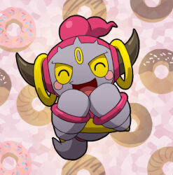 Rule 34 | aoi (comical highway), colored sclera, creatures (company), doughnut, earrings, food, full body, game freak, gen 6 pokemon, happy, hoop earrings, hoopa, hoopa (confined), jewelry, legendary pokemon, looking at viewer, lowres, mythical pokemon, nintendo, no humans, pokemon, pokemon (anime), pokemon (creature), pokemon the movie: hoopa and the clash of ages, pokemon xy (anime), smile, solo, yellow sclera
