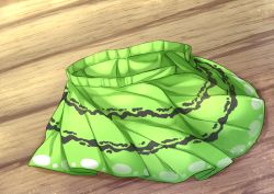Rule 34 | clothes, eternity larva, floor, fun bo, green skirt, no humans, open clothes, open skirt, pleated skirt, skirt, still life, touhou