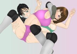 Rule 34 | 2girls, artist request, catfight, midriff, multiple girls, tagme, translation request, wrestling