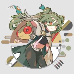 Rule 34 | 1girl, creatures (company), flygon, game freak, gen 3 pokemon, green hair, ground miku (project voltage), hatsune miku, nintendo, pokemon, pokemon (creature), project voltage, saihate (d3), twintails, vocaloid