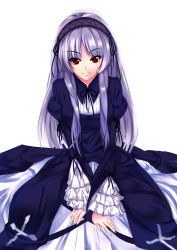 Rule 34 | butterfly..., dress, hairband, long hair, red eyes, rozen maiden, suigintou, white background