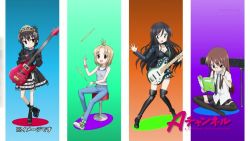 Rule 34 | 4girls, a channel, bass guitar, drumsticks, electric guitar, guitar, ichii tooru, instrument, k-on!, keyboard (instrument), momoki run, multiple girls, nishi yuuko, parody, tennouji nagisa