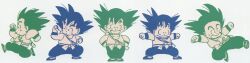Rule 34 | 1boy, absurdres, arms at sides, bare arms, black eyes, black footwear, black hair, black pants, black wristband, blue theme, clenched hand, clenched hands, clenched teeth, closed mouth, collarbone, commentary, dot nose, dragon ball, dragon ball (classic), expressionless, fighting stance, full body, green theme, hand up, hands on own hips, happy, highres, kicking, legs apart, legs together, limited palette, lineup, looking afar, looking at viewer, messy hair, monochrome, multiple views, obi, official art, open mouth, outstretched arms, pants, profile, running, ruyi jingu bang, sash, scared, serious, sheath, sheathed, shoes, simple background, smile, son goku, spiked hair, spread arms, standing, tank top, tareme, teeth, toriyama akira, white background, white sash, white tank top, wristband