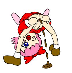 Rule 34 | blue eyes, bottomless, bow, dress, fairy wings, kirby: star allies, kirby (series), kirby 64, nintendo, non-web source, one eye closed, open mouth, parody, pink hair, poop, red bow, red dress, ribbon (kirby), scat, tongue, tongue out, toon (style), wings
