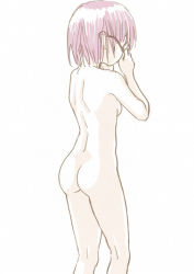 Rule 34 | 1girl, ass, breasts, chrono trigger, commentary request, glasses, lucca ashtear, nude, purple hair, s-a-murai, short hair, solo