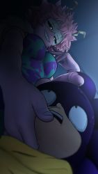 Rule 34 | 1boy, 1girl, 3d, ashido mina, black sclera, boku no hero academia, breasts, colored sclera, erection, foreshortening, foreskin, futa with male, futanari, greatb8, greatm8, hand on another&#039;s cheek, hand on another&#039;s chin, hand on another&#039;s face, height difference, highres, horns, large breasts, looking down, looking up, mask, mineta minoru, penis, penis on face, pink eyes, pink hair, precum, scared, scarf, short hair, source filmmaker (medium), testicles, uncensored, yellow eyes, you gonna get raped