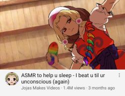 Rule 34 | 1girl, blonde hair, blouse, brown eyes, caramelized tomatoes, crown, earrings, fake screenshot, from below, hairband, jewelry, magatama, meme, multicolored clothes, multicolored hairband, open mouth, orb, patterned clothing, rainbow gradient, rainbow order, red shirt, sandals, sash, shirt, skirt, solo, tamatsukuri misumaru, tiara, touhou, yellow skirt, youtube, zun