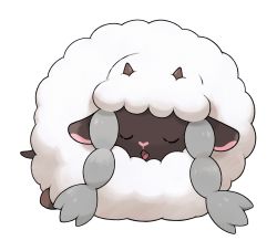 Rule 34 | artist request, closed eyes, creatures (company), full body, game freak, gen 8 pokemon, highres, horns, lying, nintendo, no humans, official art, open mouth, outline, pokemon, pokemon (creature), pokemon swsh, simple background, sleeping, solo, transparent background, white outline, wooloo