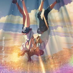 Rule 34 | 10s, 1boy, 1girl, absurdres, album cover, amano hina (tenki no ko), arm up, black hair, blue pants, blue sky, bridge, casual, chain, cloud, copyright name, cover, crying, cuffs, day, denim, eyelashes, feet out of frame, full body, grabbing, grabbing another&#039;s hand, hair between eyes, handcuffs, harbor, highres, holding hands, hood, hood down, hoodie, jeans, jewelry, landscape, lens flare, light rays, lips, long hair, looking at another, looking to the side, morishima hodaka, necklace, ocean, official art, open mouth, outdoors, own hands clasped, own hands together, pants, scenery, shade, shinkai makoto, shirt, shoes, short hair, short sleeves, sky, sleeveless, sleeveless hoodie, sneakers, socks, standing, sunbeam, sunlight, t-shirt, tanaka masayoshi, tears, tenki no ko, thighs, tokyo (city), tokyo tower, tongue, tower, twintails, water, white hoodie, white shirt, window