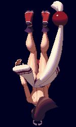 Rule 34 | animated, animated gif, back, bare legs, breasts, brown hair, cleavage, falling, high ponytail, japanese clothes, king of fighters xiii, large breasts, long hair, lowres, midair, ninja, no bra, pelvic curtain, pixel art, ponytail, revealing clothes, shiranui mai, sideboob, tabi, the king of fighters, the king of fighters xiii