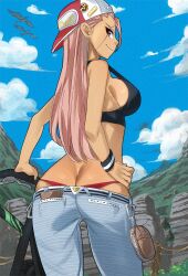 Rule 34 | 1girl, ass, breasts, butt crack, colorized, eden&#039;s zero, gaston18, hat, highres, large breasts, long hair, mashima hiro, sideboob, valkyrie (eden&#039;s zero)