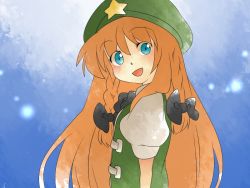 Rule 34 | 1girl, bad id, bad pixiv id, blue eyes, blue sky, bow, braid, comic, day, female focus, hair bow, hammer (sunset beach), hat, hong meiling, lights, open mouth, red hair, silent comic, sky, smile, solo, star (symbol), touhou, twin braids