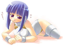 Rule 34 | 00s, 1girl, bakutendou, blue hair, ilfa (to heart), purple eyes, robot ears, solo, thighhighs, to heart (series), to heart 2