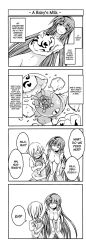 Rule 34 | 1boy, 2girls, 4koma, age difference, baby, comic, egg, english text, family, father and daughter, for-u, hetero, highres, husband and wife, incest, larva, monster girl, monster girl encyclopedia, mother and daughter, multiple girls, nipples, nude, sandworm (monster girl encyclopedia), size difference, smile