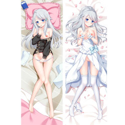 Rule 34 | 1girl, bare shoulders, barefoot, bed sheet, blue eyes, book, breasts, censored, cleft of venus, closed mouth, collarbone, dakimakura (medium), dress, erspace, flower, full body, gluteal fold, groin, hair flaps, hair flower, hair ornament, hand up, hands up, head on pillow, imouto sae ireba ii, interlocked fingers, jewelry, kani nayuta, large breasts, long hair, looking at viewer, lying, mosaic censoring, multiple views, nipples, no bra, on back, panties, panties around leg, panty pull, paper, parted lips, petals, pussy, ribbon, round teeth, silver hair, swept bangs, teeth, thigh gap, thighhighs, thighs, tiara, underwear, upper teeth only, wedding dress, white dress, white panties, white thighhighs