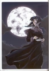 Rule 34 | 00s, 1girl, artist name, blue eyes, blue hair, ciel (tsukihime), cloud, curry, eating, food, food on face, full moon, highres, looking away, moon, night, night sky, plate, robe, scan, scan artifacts, short hair, sky, solo, spoon, toshibou, toshibou (satsukisou), tsukihime