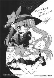 Rule 34 | greyscale, hat, highres, houtou, koihime musou, long hair, monochrome, solo, twintails, witch hat