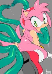Rule 34 | all fours, all the way through, amy rose, anal, blush, boots, bracelet, consensual tentacles, coolblue, dated, double anal, double penetration, furry, gloves, green eyes, grey background, hairband, heart, heart-shaped eyes, hedgehog, hedgehog girl, highres, jewelry, looking at viewer, multiple anal, multiple penetration, multiple vaginal, nude, pink fur, pussy juice, red hairband, second-party source, signature, solo, sonic (series), spread legs, sweat, tail, tentacle sex, tentacles, triple vaginal, vaginal