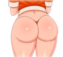 Rule 34 | 1girl, akiranime, animated, animated gif, ass, ass shake, blinking, blush, bouncing breasts, breasts, censored, censored nipples, collarbone, exhibitionism, flashing, green eyes, huge ass, huge breasts, jacket, navel, nipples, no bra, orange hair, orange jacket, orange thong, p-chan (akiranime), patreon, patreon username, pointless censoring, public indecency, shiny skin, short hair, smile, text focus, thick thighs, thighs, thong