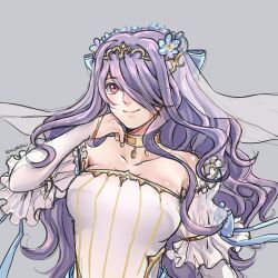Rule 34 | 1girl, breasts, camilla (fire emblem), fire emblem, fire emblem fates, hair over one eye, highres, large breasts, long hair, matching hair/eyes, nintendo, purple eyes, purple hair, solo