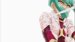 Rule 34 | 1girl, animated, animated gif, duel disk, green hair, heavy breathing, lowres, luca (yu-gi-oh!), twintails, yu-gi-oh!, yu-gi-oh! 5d&#039;s