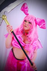 Rule 34 | 1girl, animal ears, asian, blue eyes, breasts, cosplay, large breasts, melona (queen&#039;s blade), melona (queen&#039;s blade) (cosplay), photo (medium), pink hair, plump, queen&#039;s blade, rabbit ears, replica doll, solo