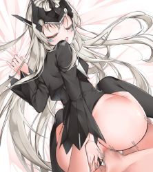 Rule 34 | ass, ass grab, bed sheet, code: ultimate (elsword), doggystyle, elsword, eve (elsword), long hair, sex, sex from behind, silver hair
