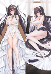 Rule 34 | 1girl, absurdly long hair, arms under breasts, azur lane, black hair, black skirt, breasts, choker, cleavage, collar, dakimakura (medium), dasoey, detached collar, dildo, dress, frilled choker, frilled pillow, frills, gloves, green eyes, hair on horn, half gloves, indomitable (azur lane), indomitable (ms. motivationless maid) (azur lane), large breasts, long hair, looking at viewer, maid headdress, multiple views, official alternate costume, pantyhose, pillow, see-through, see-through dress, sex toy, shoes, single thighhigh, skirt, spiked dildo, suction cup dildo, thighhighs, very long hair, white collar, white dress, white footwear, white gloves, white pantyhose, white thighhighs