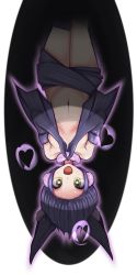 Rule 34 | 1girl, :d, animal ears, animal hands, bat ears, bat girl, bat wings, breasts, commentary, fang, green eyes, grey hair, heart, heart-shaped pupils, highres, looking at viewer, monster girl, monster girl encyclopedia, nanostar, navel, open mouth, outline, own hands together, short hair, small breasts, smile, solo, symbol-shaped pupils, transparent background, upside-down, werebat, winged arms, wings