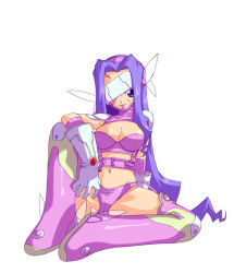 Rule 34 | 00s, 1girl, arm on knee, boots, bra, breasts, closed mouth, digimon, digimon frontier, fairimon, female focus, full body, garter straps, gloves, hairband, knee up, lingerie, lips, long hair, medium breasts, midriff, navel, panties, pink hairband, pink thighhighs, purple bra, purple eyes, purple hair, purple panties, simple background, sitting, smile, solo, sonobe kazuaki, spread legs, thighhighs, thighs, underwear, very long hair, visor (armor), visor lift, white background, white gloves